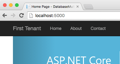 first tenant at localhost:5000