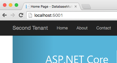 second tenant at localhost:5001