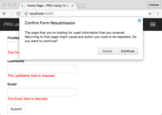 Confirm dialog when submitting invalid form
