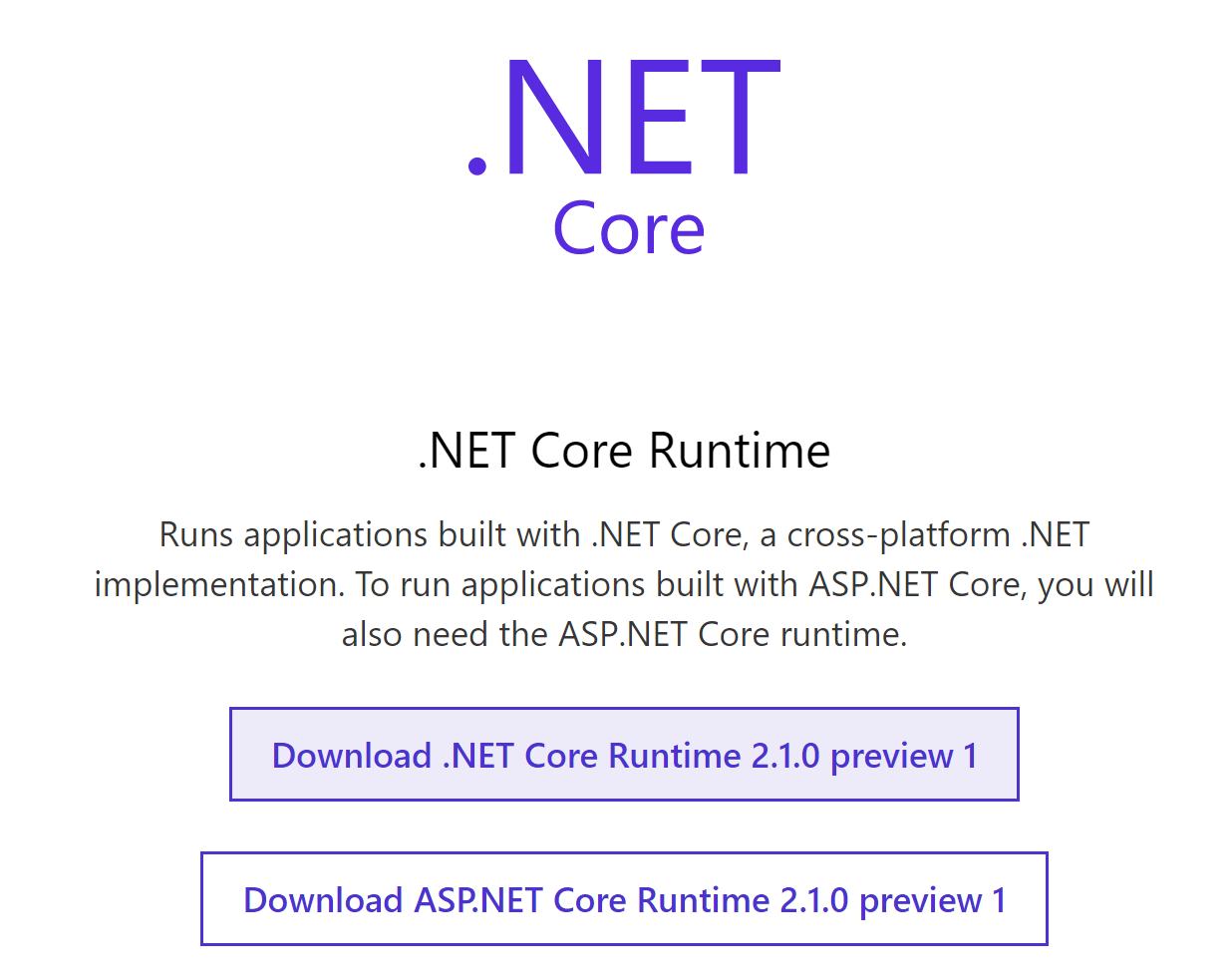 ASP.NET Core runtime