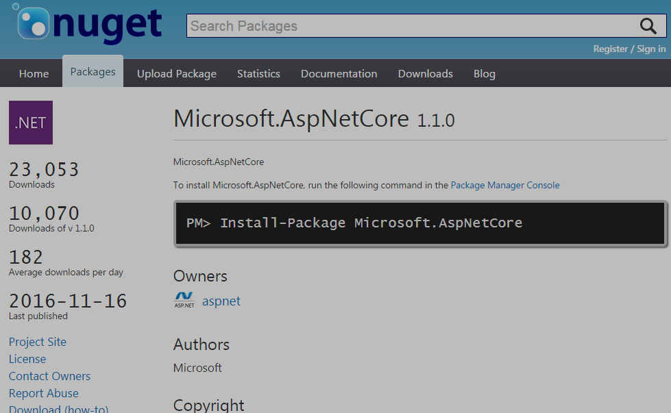 What is the Microsoft.AspNetCore  metapackage?