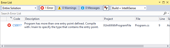 Program has more than one entry point defined. Compile with /main to specify the type that contains the entry point.