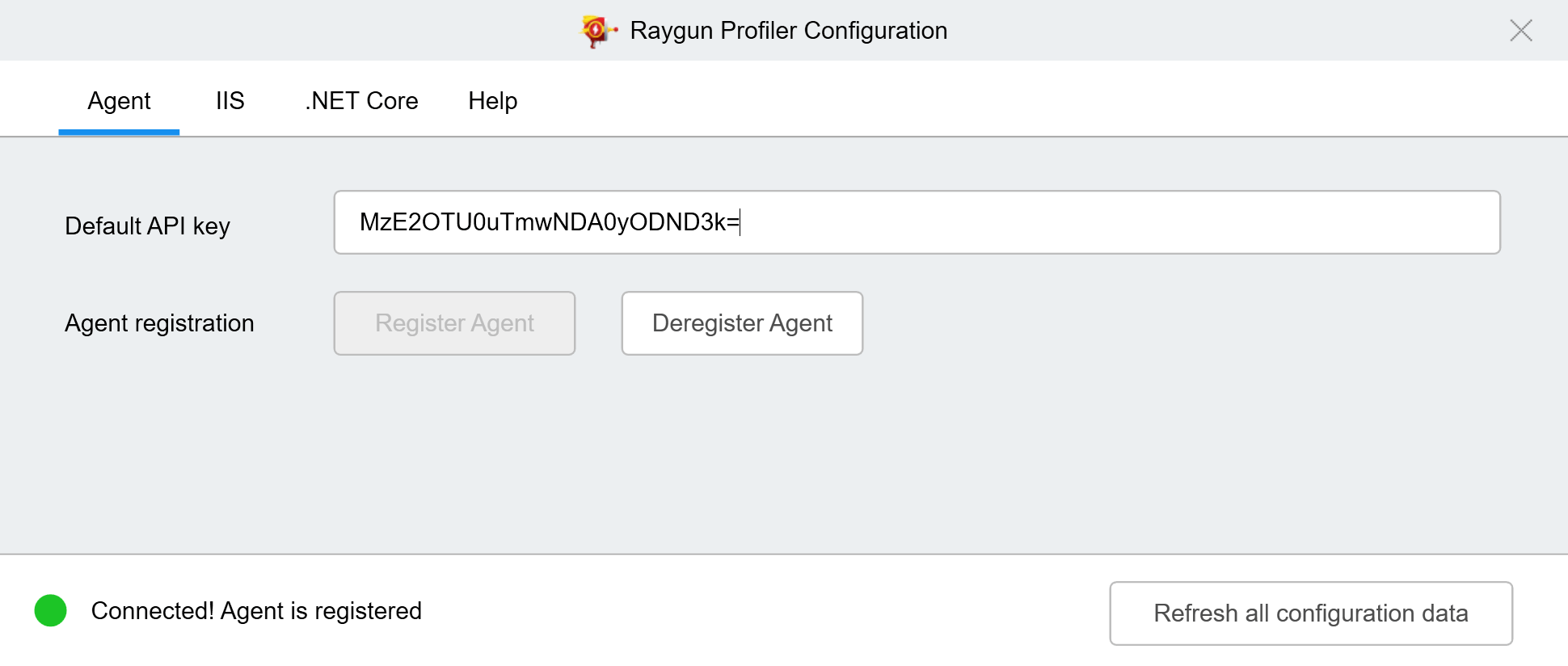 Registering the Raygun Agent with the profiler configuration tool