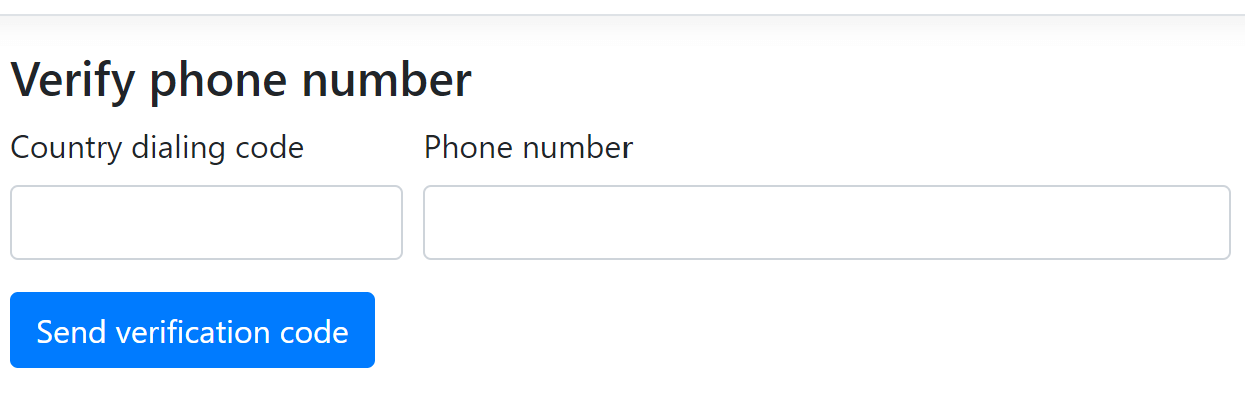 The verify phone form