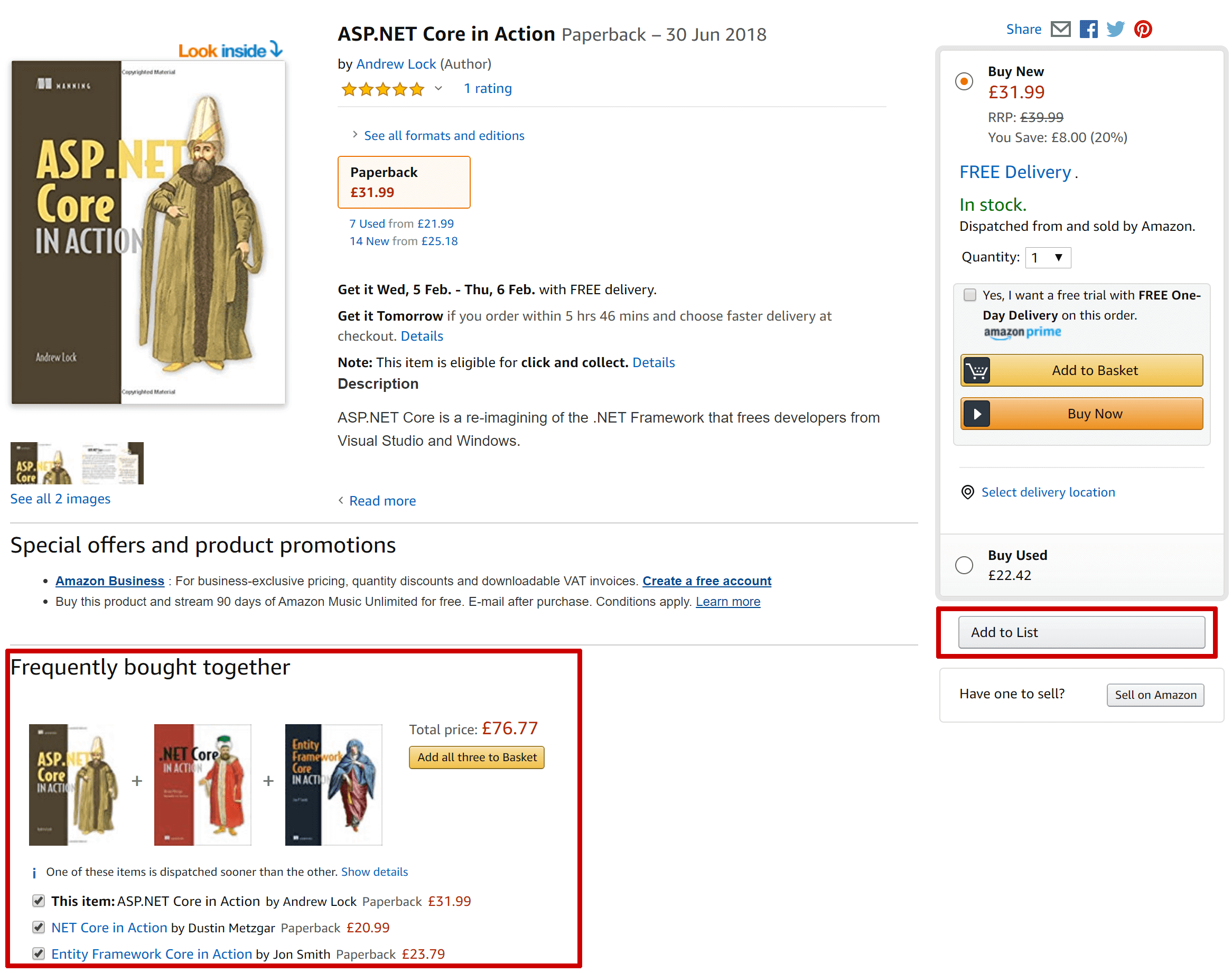 A product page from Amazon.co.uk