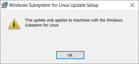Error installing the WSL 2 update if you haven't restarted