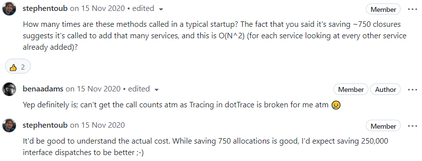 How many times are these methods called in a typical startup? The fact that you said it's saving ~750 closures suggests it's called to add that many services, and this is O(N^2) (for each service looking at every other service already added)?