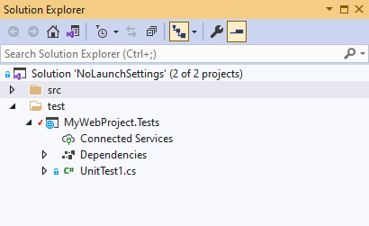 With NoDefaultLaunchSettingsFile set, Visual Studio no longer creates a launchsettings.json file