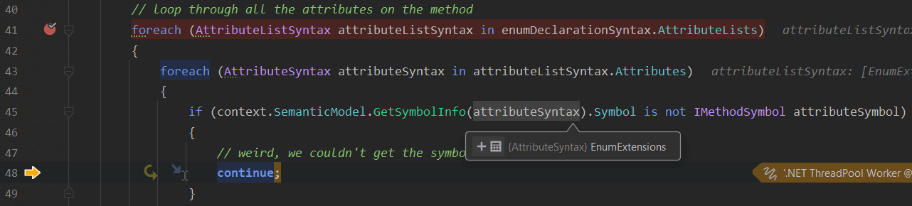 context.SemanticModel.GetSymbolInfo(attributeSyntax).Symbol was null