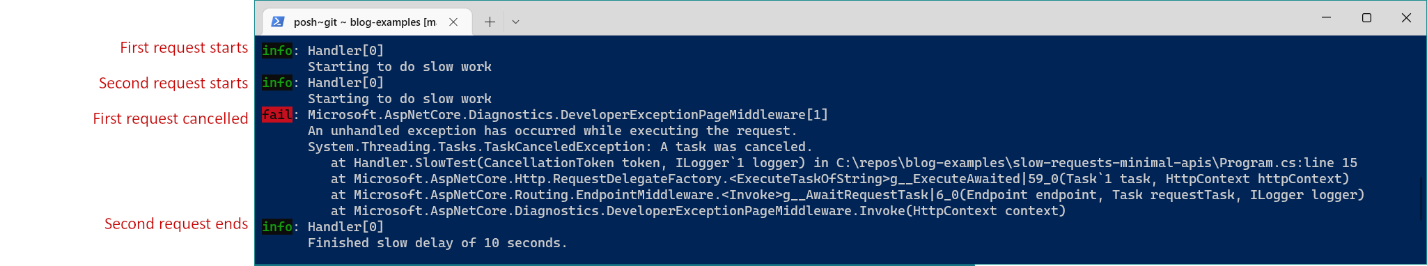 Logs throwing exception