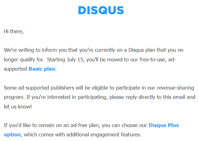 Message from Disqus