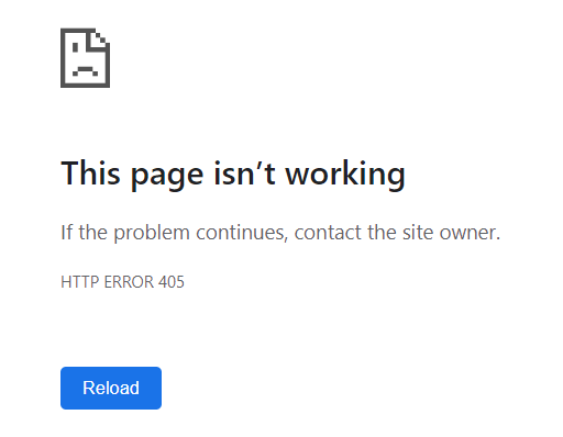 405 error when attempting to view the protected page