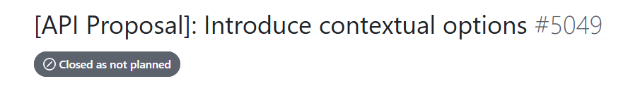 API Proposal: Introduce Contextual Options #5049