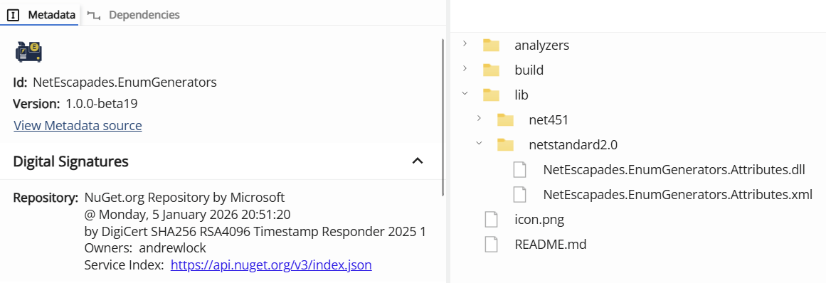 Inside the NetEscapades.EnumGenerators 1.0.0-beta19 package